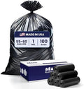 Plasticplace 55-60 Gallon Trash Bags │ 1.0 Mil │ Black Heavy Duty Garbage Can Liners │ 38” x 58” (100 Count) by Plasticplace