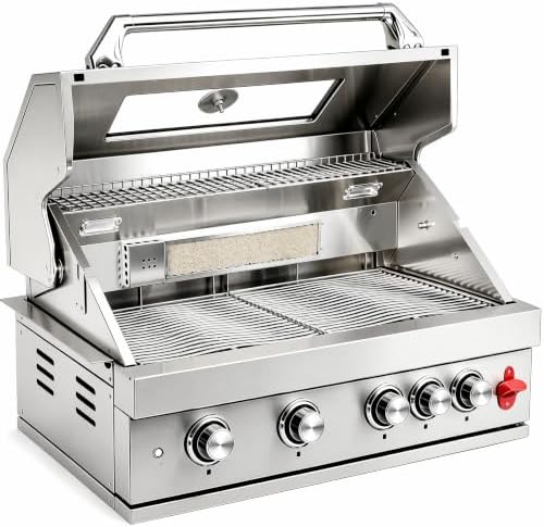 32in Built in Propane Gas Grills Charcoal & Natural Gas Triple Combo Grill by XLB-TYNFD