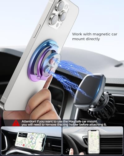 SUPERONE Dual-Sided Magnetic Ring Holder, Colorful Gym Phone Grip Kickstand - Image 3