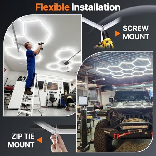 Hexagon Garage Lights: 578W 12 Grids Hexagon Led Lights 63690LM - Image 5