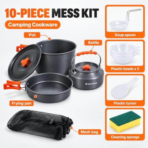 Camping Cookware Set, Camping Pots and Pans Set for 1-3 People - Image 3