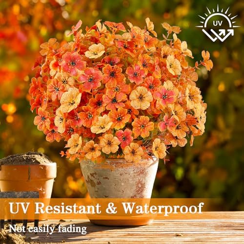 AGIRL Artificial Fall Flowers Outdoor,UV Resistant Fake Mums Porch Decor - Image 3