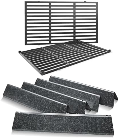 Spirit E310 Grill Parts Replacement Kit, 7636 Flavorizer Bars & 7638 Grates for Weber Spirit & Spirit II 300 Series E310 E320 E330 S310 S320 S330 (Front Control), 15.3" Heat Plates, 17.5" Grates by Uniflasy