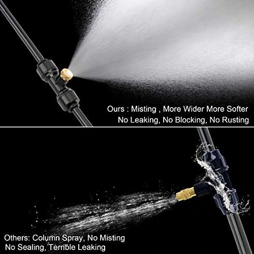 GMAULEE Misting Cooling System, DIY 49.2 FT(15M) Misting Line +15 Brass Mist Nozzles+ a Brass Connector(3/4'') Outdoor Mister System for Patio Waterpark Garden Trampoline Greenhouse - Image 2