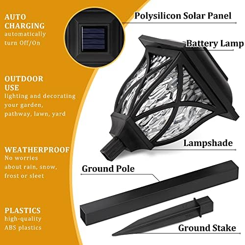 GIGALUMI 6 Pack Solar Lights Outdoor Waterproof, LED Solar Garden Lights - Image 3