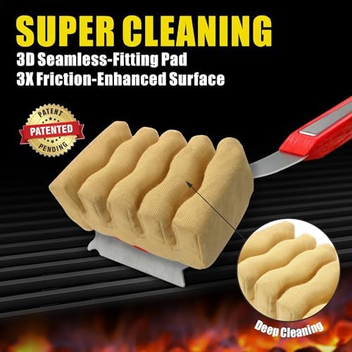 GRILLART Grill Brush Bristle Free, Replaceable BBQ Cleaning Pad (No Handle), Safe Replacement Cleaning Pad/Head for Cast Iron/Stainless Steel Grates - Deep-Reach - Image 3