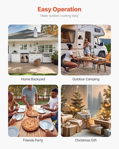 VEVOR Outdoor Pizza Oven, 12 Inch Wood Fired Pizza Ovens, Pellet Pizza-Stove with Thermometer, Portable Pizza-Maker for Outside Backyard Patio Camping, Pizza-Stone, Carry Bag, Shovel, Black - Image 6
