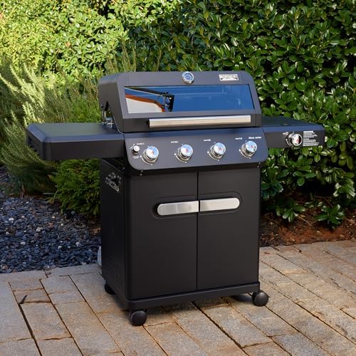 Monument Grills Mesa Series, 4+1 Outdoor Barbecue Stainless Steel 4 Burners & 1 Side Burner Propane Gas Grill, 52,000 BTU Patio Garden Barbecue Grill with Knob Controls, Mesa425, Black - Image 4