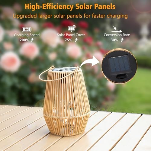 2PCS Solar Lanterns Outdoor Waterproof Garden Gifts for Women Mom Grandma - Image 4