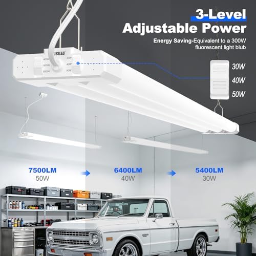 JESLED LED Shop Lights 4FT, 3CCT Selectable 50W 7500LM, Linkable, ETL - Image 4