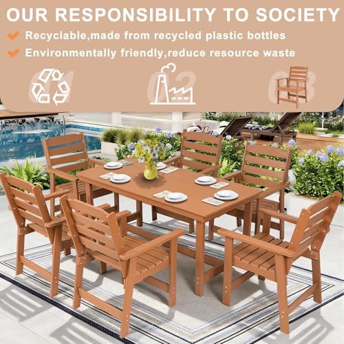 FUNBERRY Outdoor Dining Chair, HDPE All Weather Patio Chair for Outside - Image 4
