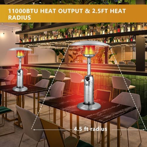 Tangkula Tabletop Propane Patio Heater with Adjustable Flame, 11,000 BTU - Image 3