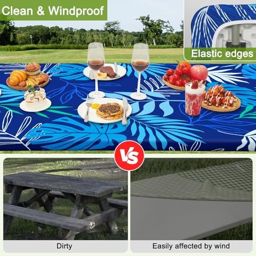Picnic Table and Bench Cover Set, Waterproof Fitted Elastic Cloth - Image 5