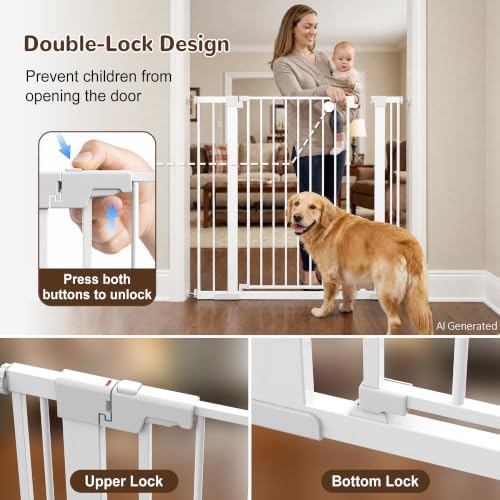 41” Extra Tall Pet Gates for Doorways 29.7-40.6" Wide Baby Gates - Image 6