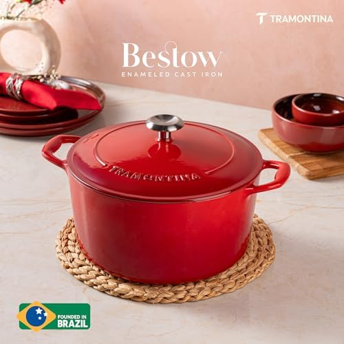 Tramontina Bestow Enameled Cast Iron 5.5-Qt Round Dutch Oven Pot with Lid - Image 2