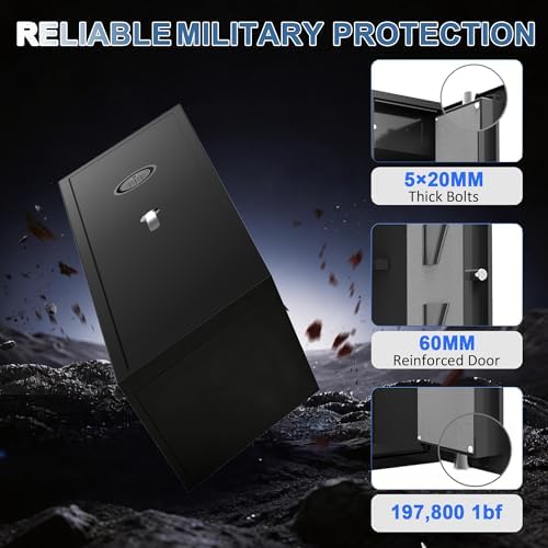 8-10 Gun Safe for Rifles, Gun Cabinet with Digital Keypad, Rifle Safe with Dual Alarm Mode, Long Gun Safe with Adjustable Shelves, Gun Safes for Home with No Assembly Required, 57.09” Rifle Gun Safe - Image 6