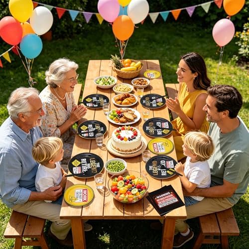 96PCS Happy Retirement Paper Plates Napkins Set for 24 Guests - Image 5