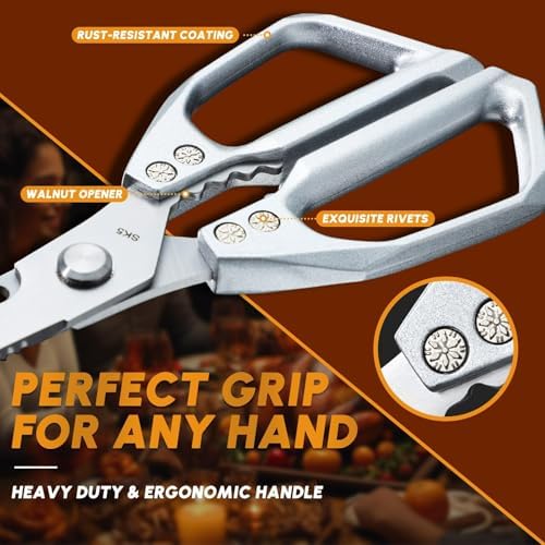 Huusk Kitchen Scissors for Food - Multifunction Kitchen Shears Heavy Duty - Image 4