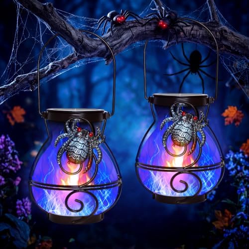 Halloween Solar Lights Outdoor Spider Hanging Solar Lanterns by CHYGRON