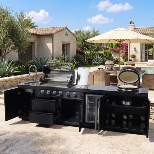 118" Outdoor Propane Gas Kitchen Island 4-Burner Grill, 304 stainless Steel - Image 2