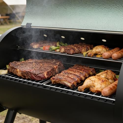 Electric Pellet Grill & Smoker, 450 Sq In, PID Control, 8-in-1, 450°F Max - Image 2