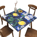 Card Table Cloth, Lemon and Tile Pattern Printed on Oilproof Table Covers with Elastic, Great for Restaurants Family Events, Fit for 28" x 28" Square Tables by JRBSZMI2