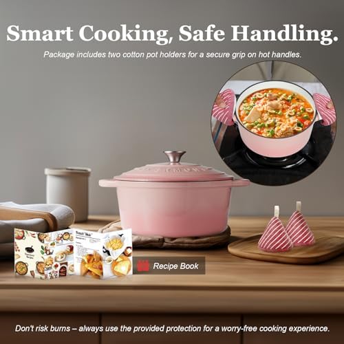 Overmont Enameled Cast Iron Dutch Oven - 7QT Pot with Lid Cookbook - Image 2