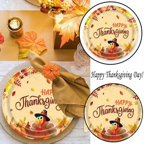 20 Pcs Happy Thanksgiving Party Disposable Paper Plates Fall Themed 9 Inch Round Dinner Plates for Autumn Party Decorations (Turkey Autumn Leaves) - Image 6