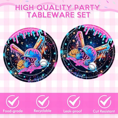40Pcs Ice Cream Drip Baseball Party Decorations Supplies - Image 3