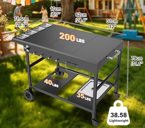 Outdoor Pizza Oven Table with Topping Station - Image 2