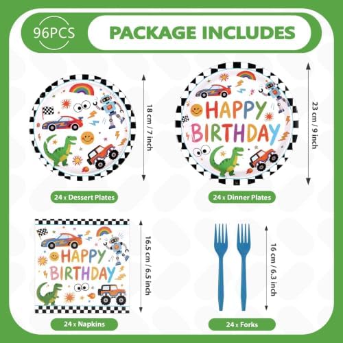 96Pcs Monsters Truck Birthday Party Decoration, Serves 24 - Image 2