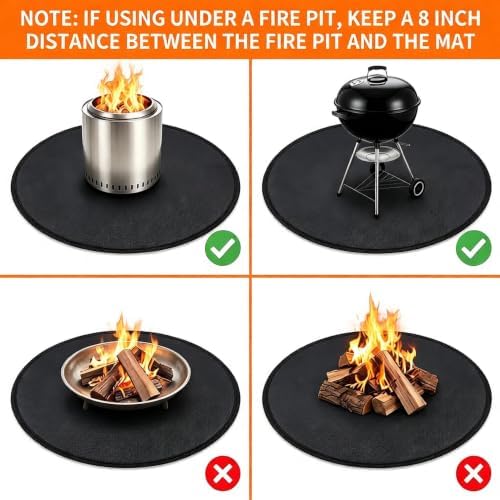 38" Round Fire Pit Mat for Solo Stove Bonfire - Fireproof Under Grill Mat for Outdoor Grill & Portable Camping Stove - Ideal Solo Stove Accessory - Image 6