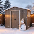 8X4 FT Outdoor Metal Storage with Lockable Sliding Doors by Unknown