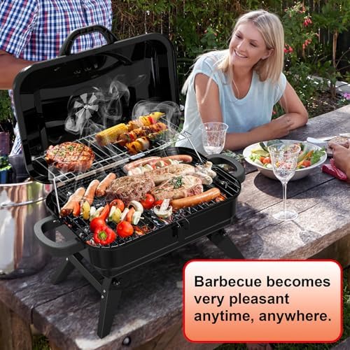 Portable Charcoal Grill, Small Foldable Tabletop BBQ Grill for Camping - Image 4