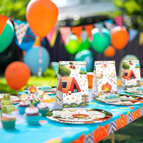 Camping Party Decorations - Camping Themed Paper Plates and Napkins for Kids Birthday Party, Serves 20 Guests - Image 7