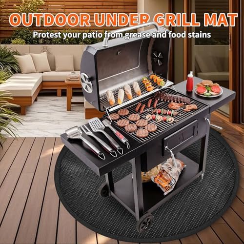 36" Round Fire Pit Mat for Solo Stove Bonfire, Fireproof Mats for Under Reusable Oil-Proof Waterproof BBQ Pad for Deck Patio Grass Outdoor Indoor Grill Solo Stove Accessories - Image 4