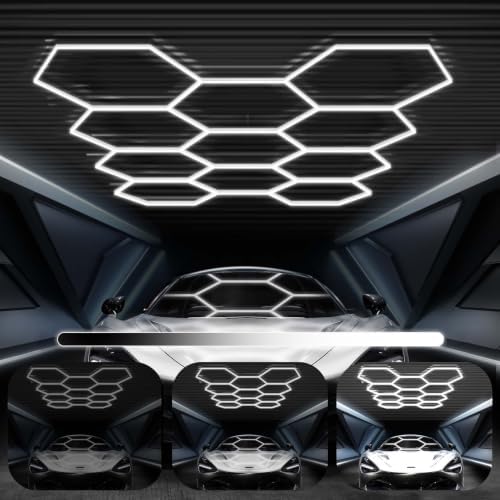 FERUERW Hexagon Garage Lights 11 Hex, 3 Level Dimmable by FERUERW
