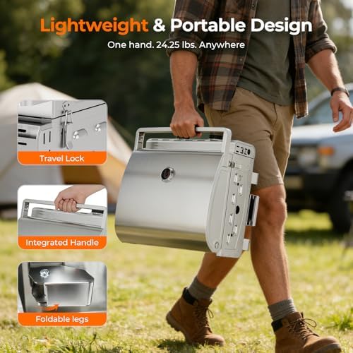 Electactic 20000 BTUs Portable Tabletop Gas Grill, 2 Burners Propane BBQ - Image 4