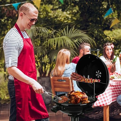 Techwood 1600W Indoor Outdoor Electric Grill, Electric BBQ Grill, Portable Removable Stand Grill, Black - Image 6