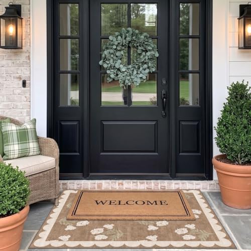 3x4 Floral Entry Rug - Small Washable Indoor Outdoor Mats for Front Door Non-Slip Porch Rug Tan Boho Neutral Farmhouse Throw Rugs for Living Room Bedroom Entryway Kitchen Office Porch Decor - Image 6