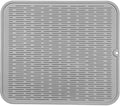 MicoYang Silicone Dish Drying Mat for Multiple Usage,Easy clean,Eco-friendly,Heat-resistant Silicone Mat for Kitchen Counter or Sink,Refrigerator or Drawer Liner Grey 2XL 24 inches x 18 inches by MicoYang