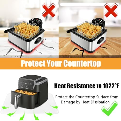TOHONFOO Heat Resistant Mats for Countertop & Air Fryer, 14x12 in, White - Image 5