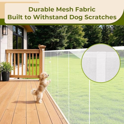 200" Extra Wide Retractable Baby Gates Dog Gate, 47" Tall Child Pet Safety Gate with Reinforced Strips for Stairs, Extra Long Garage Gates Mesh Fence for Driveway Decks Patio Outdoor Indoor - Image 4
