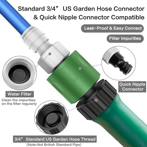 HAOWIN Upgraded Misters for Outside Patio, 3 Nozzles Fine Mist Leakproof 6.6FT Aluminum Bendable Hose Mister, Misting System for Patio Misters for Cooling Outdoor Greenhouse Chicken Coop Trampoline - Image 5
