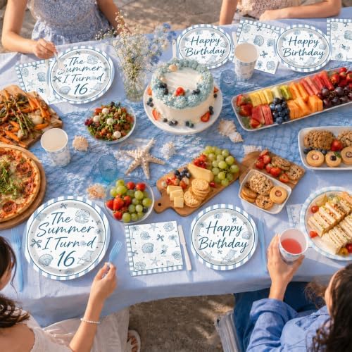 168 Pcs Summer 16th Seashell Birthday Party Decorations Serves 24 - Image 6