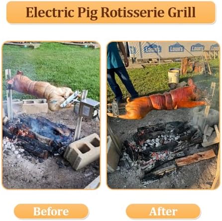 BBQ Grill Rotisserie Kit Up to 220lb Pig Spit Rotisserie Grill Roaster Heavy Duty for Pig Rotisserie Hog Lamb Outdoor Party Campfire Barbecue - Image 3