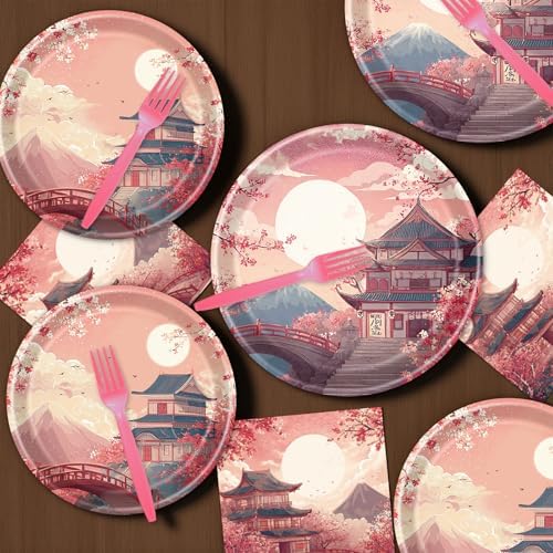 Hibachi Party Plates Napkins Tableware Japanese Decoration 96PCS - Image 6