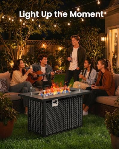 Ciays 43″ Fire Pit Table, with Ceramic Tabletop for Outside Patio & Party - Image 2