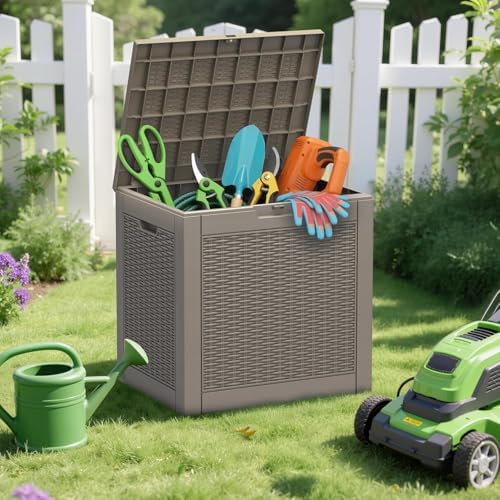 Outdoor Storage Waterproof Deck Box for Patio (30 Gallon, Grey) by Unknown