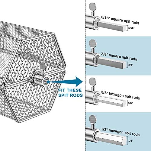 Skyflame Stainless Steel Round Tumble Rotisserie Grill Basket - Image 5